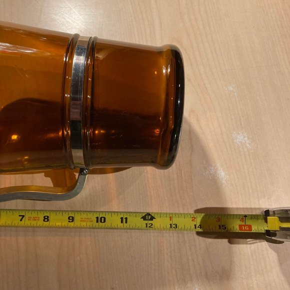 Muster Geschutzt Amber Growler 2L Brown Glass w/ Handle, Cap & Rubber Seal MINT - Picture 6 of 10